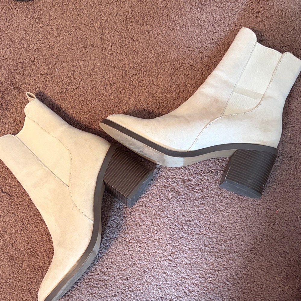 LOFT Cream Ankle Booties